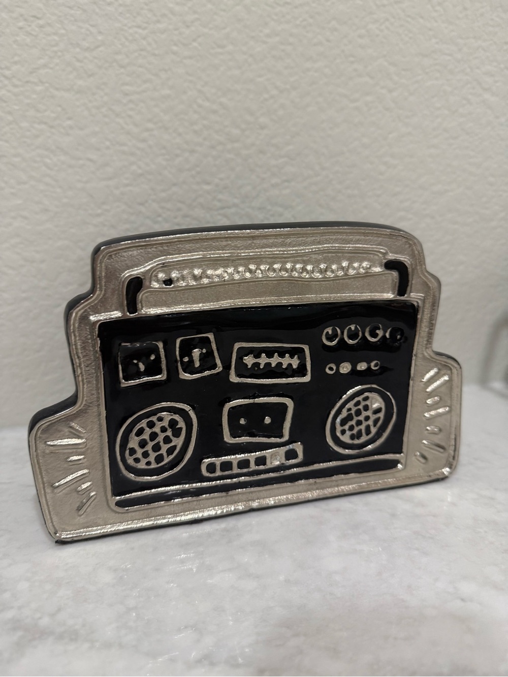 Pottery Barn Teen Black and Silver Book &     Headphone Stand